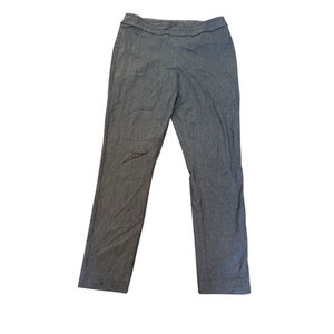 Women's Jessica Gray White Herringbone Trousers Pant Straight Leg Size 10